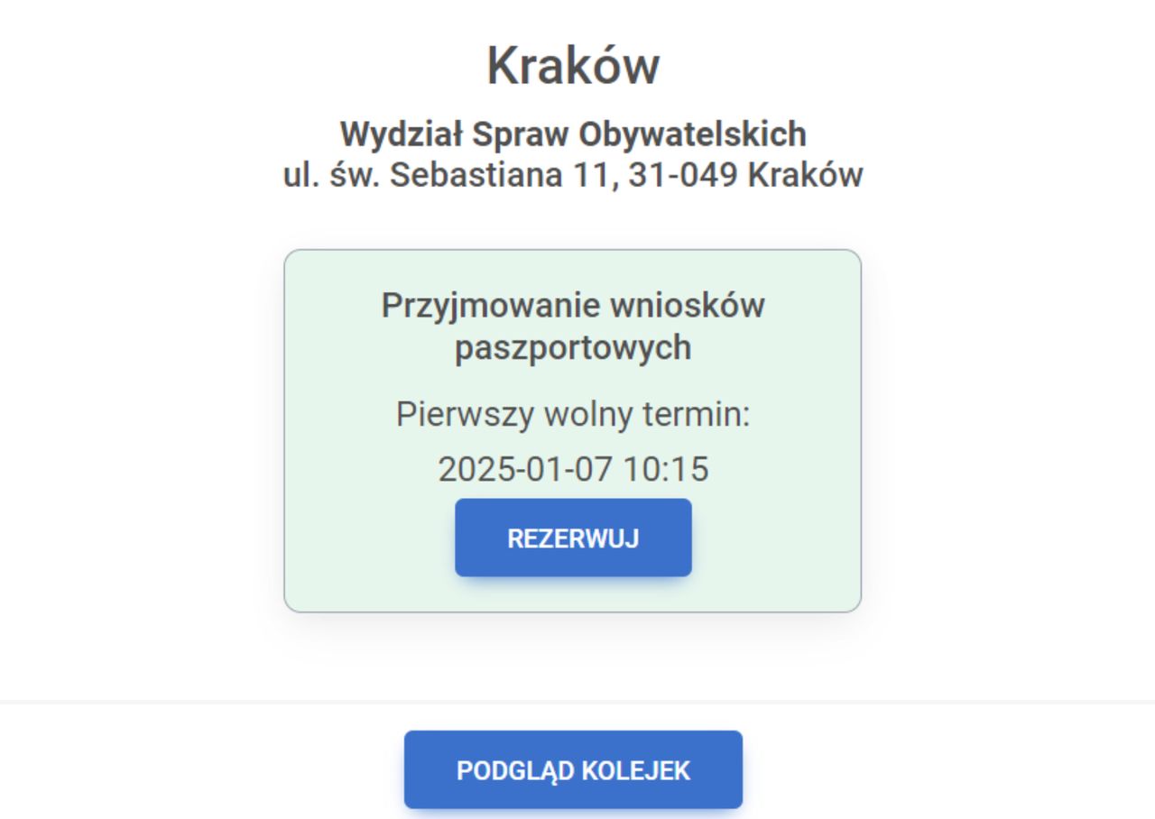 Rejestracja wizyty w Małopolskim Urzędzie Wojewódzkim 