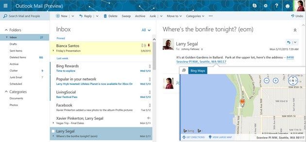 Outlook 2015 inbox