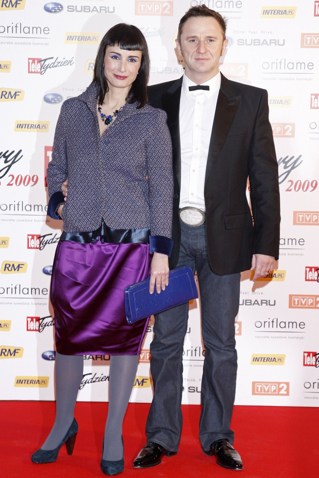 Joanna Brodzik i Paweł Wilczak na rozdaniu Telekamer w 2009 roku 