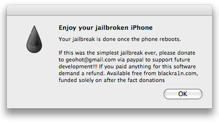 Jailbreak iPhone'a wraz z instalacją BlackSn0w [GeoHot] 1