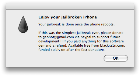 Jailbreak iPhone'a wraz z instalacją BlackSn0w [GeoHot]