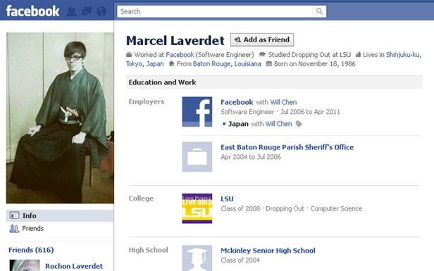 Marcel Georgés Laverdet II na Facebooku