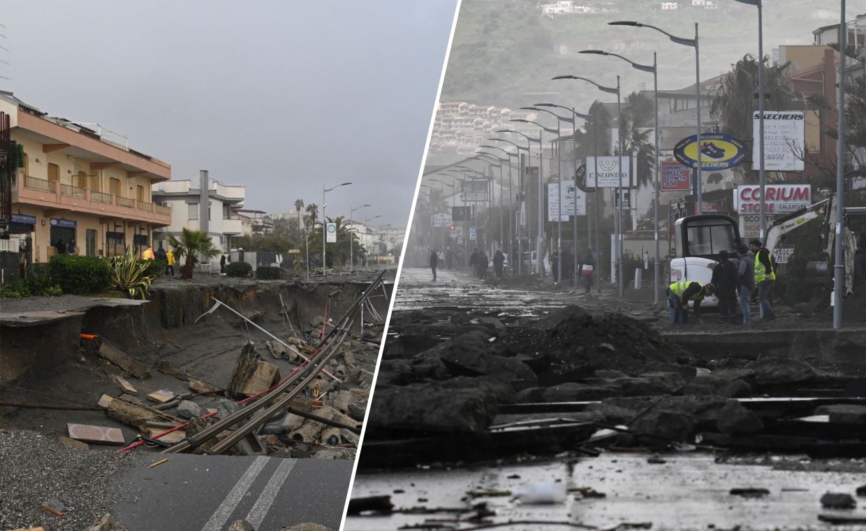 wiadomości,aktualności,WP Wiadomości Włochy liczą straty po cyklonie Harry. Fale sięgały 16 metrów