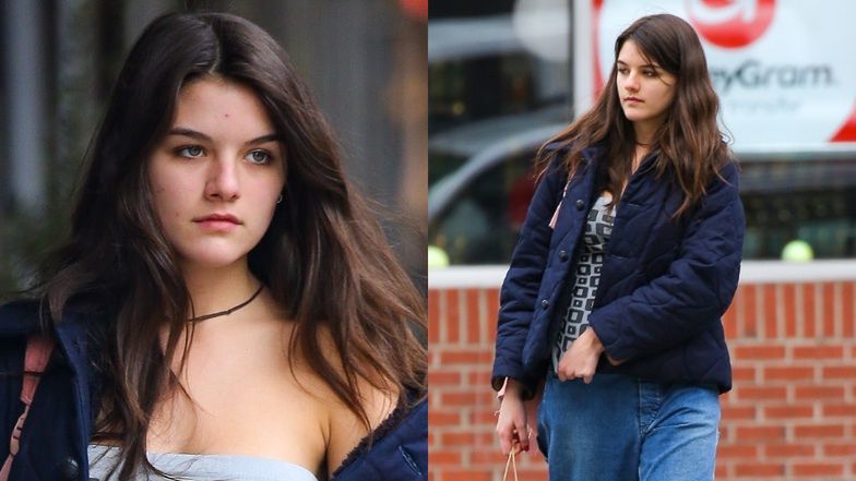 Posępna Suri Cruise maszeruje ulicami Manhattanu