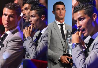 Cristiano Ronaldo dłubie w wypielęgnowanych zębach na gali UEFA (ZDJĘCIA)