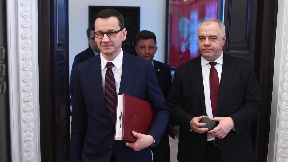 Pytania ws. wyborów prezydenckich. Na zdjęciu Mateusz Morawiecki oraz Jacek Sasin