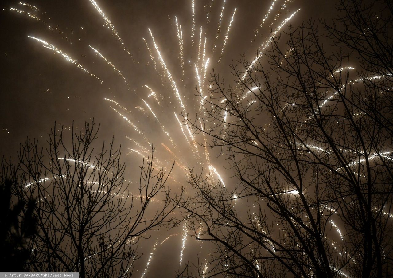 Fajerwerki w sylwestrową noc