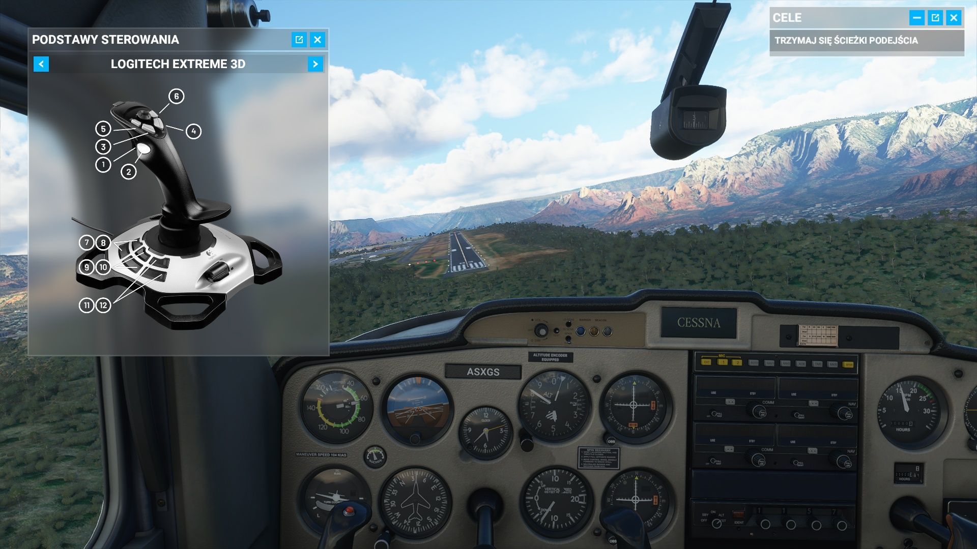 Microsoft Flight Simulator - lądowanie ze ściągą