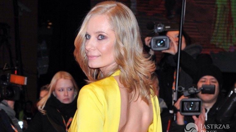 Magdalena Cielecka w żółtej kreacji na festiwalu w Berlinie