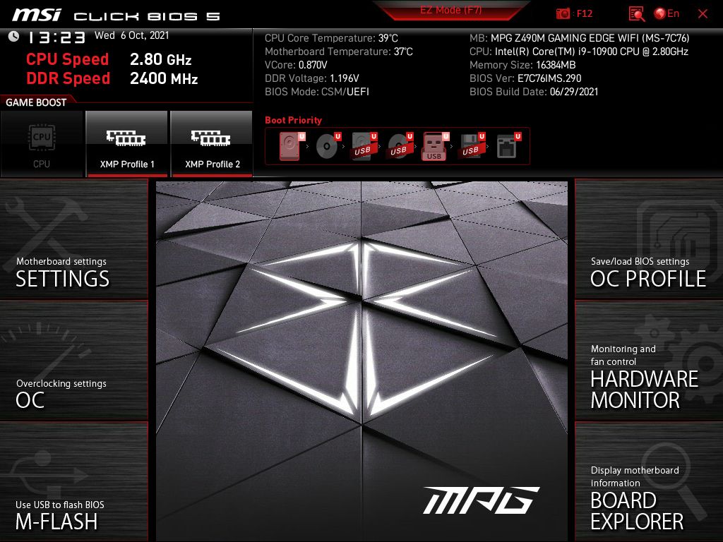 Na głównym ekranie w trybie Advanced wybieramy Settings