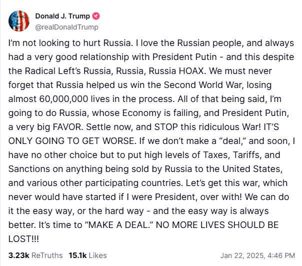 Donald Trump's post