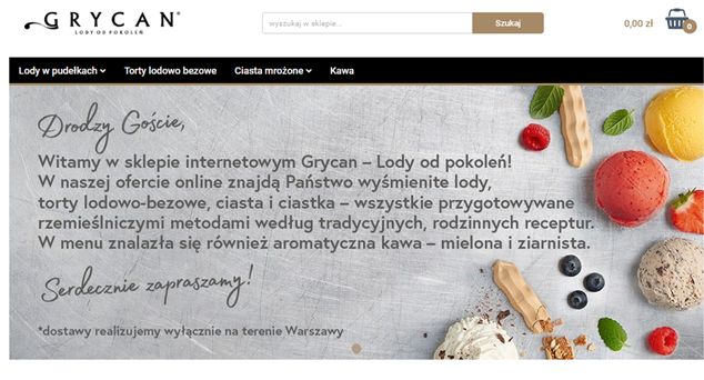 Grycan otworzył sklep internetowy