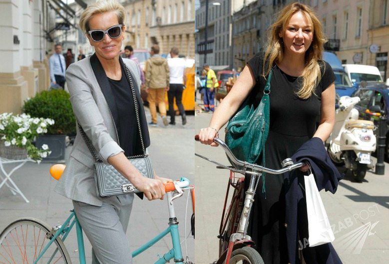 Paulina Smaszcz- Kurzajewska i Kasia Kwiatkowska na pierwsze urodziny butiku przyjechały na rowerach [zdjęcia]