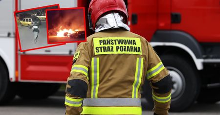 Podjechał na hulajnodze i podpalił samochód. Policja szuka sprawcy