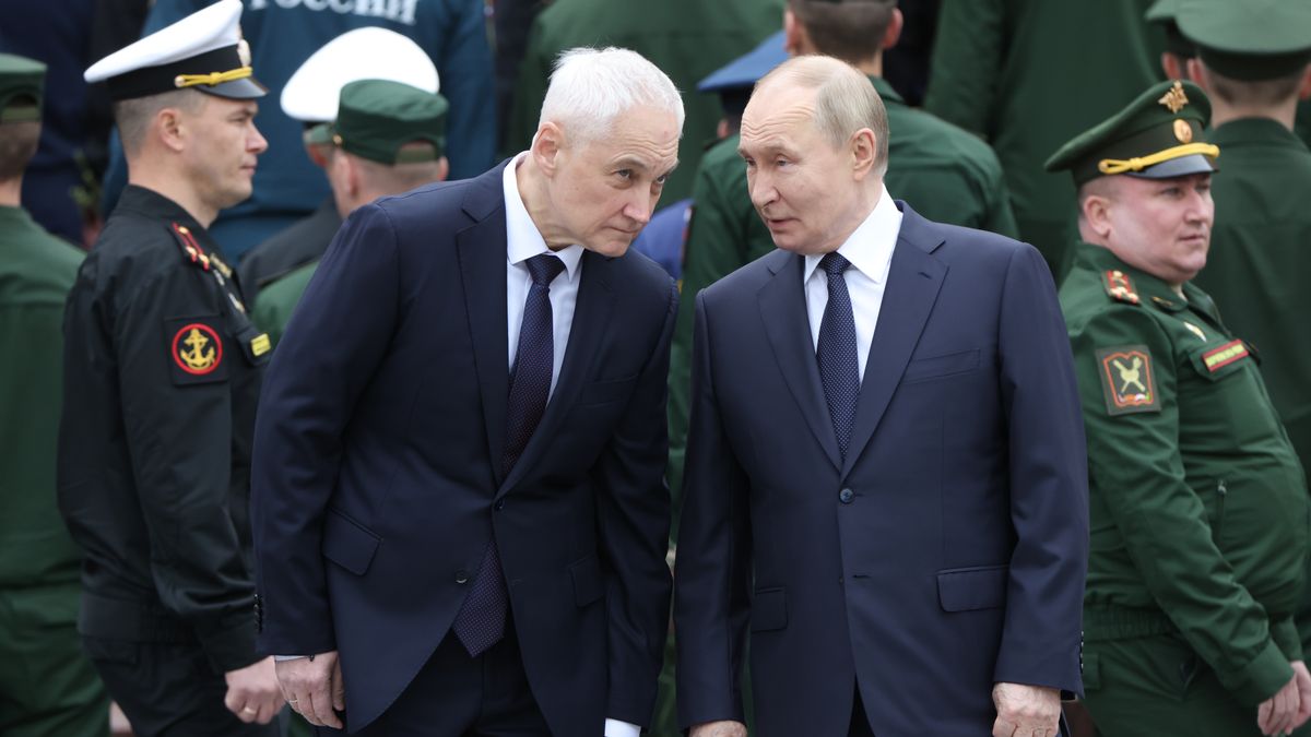 MOSCOW, RUSSIA - JUNE 22  (RUSSIA OUT) Russian President Vladimir Putin (R) talks to Defence Minister Andrey Belousov (L) during a wreath laying ceremony to the Unknown Soldier's Tomb in the Alexander Garden along the Kremlin wall, June 22, 2025, in Moscow, Russia. The day commemorates Operation Barbarossa, in which the Axis powers invaded the Soviet Union during World War II. (Photo by Contributor/Getty Images)