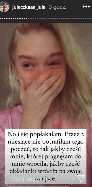 Julia Wróblewska rozpłakała się na nagraniu.