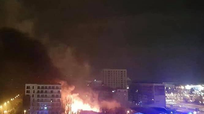 Warszawa. Pożar w Lidlu na Kasprowicza