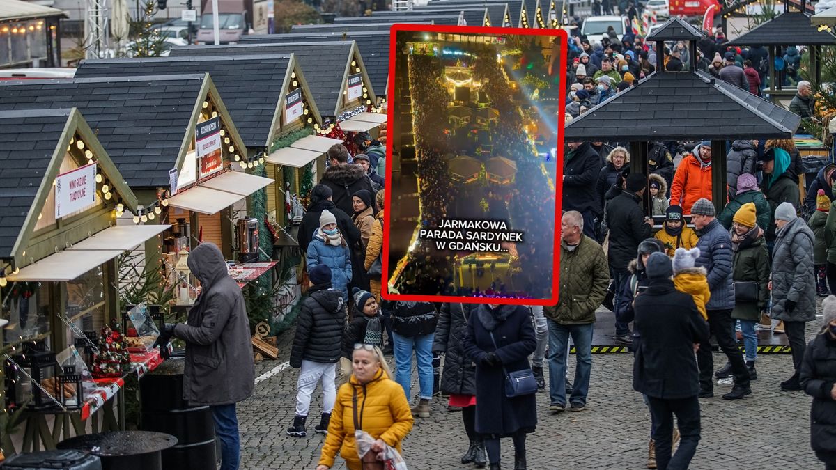 Tłumy na jarmarku w Gdańsku.