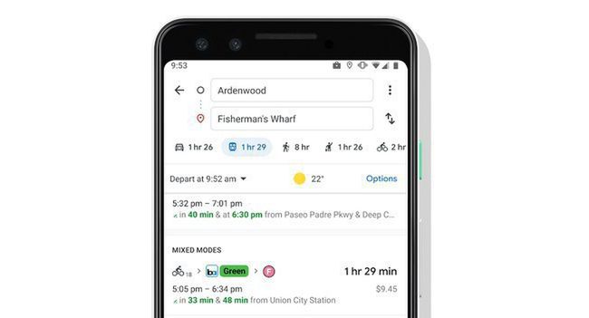 Google Maps zaplanuje trasy różnymi środkami transportu. W Polsce tylko opcja komunikacji miejskiej i rowerów