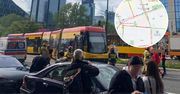 Zderzenie tramwajów w Warszawie. Zablokowana jezdnia