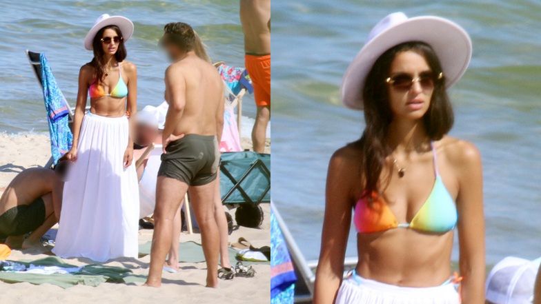 Klaudia El Dursi wypoczywa na plaży w Chałupach