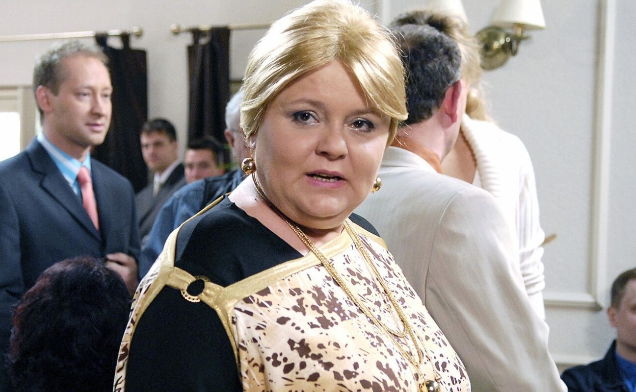 Joanna Wizmur na planie serialu "Hela w opałach"