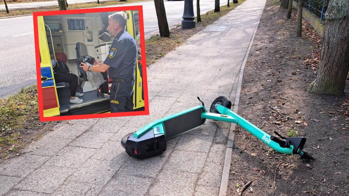 Kolizja hulajnogi z autem w Sopocie. Strażnicy miejscy dali posz