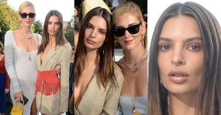 Emily Ratajkowski dotyka głową "najbogatszej szafiarki świata"