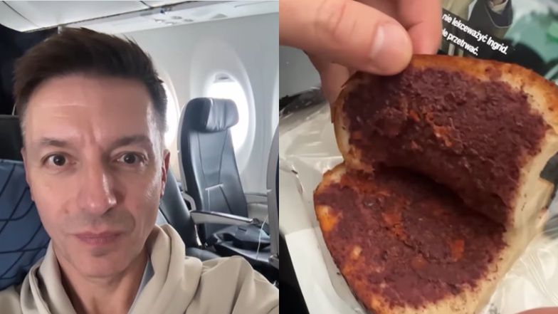 Michał Cessanis ocenia jedzenie w samolocie 