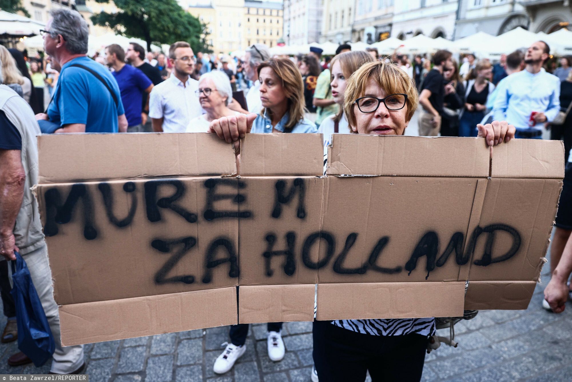 Protest przeciwko filmowi "Zielona granica"