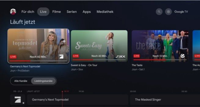 Zakładka Live TV w systemie Google TV z ponad 100 bezpłatnymi kanałami także w Europie