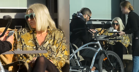 Wiosenna Maria Sadowska na rowerach i lunchu z mężem