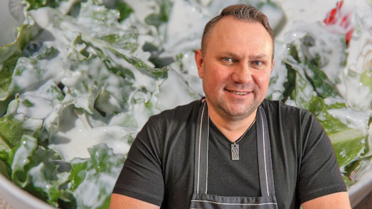 Strzelczyk robi sałatę po duńsku