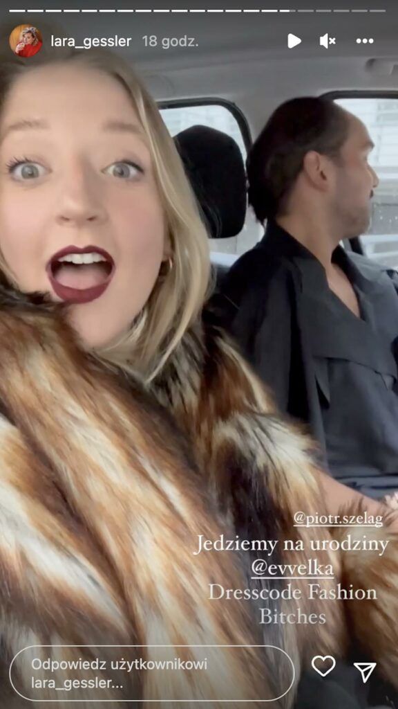 Screen z InstaStories Lary Gessler