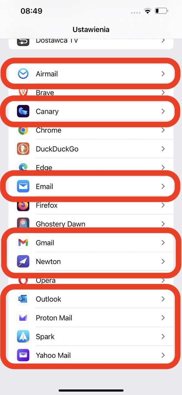 klient e-mail dla iPhone
