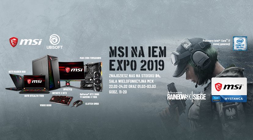 MSI Polska zaprasza na IEM Expo 2019. Finały Amatorskiej Ligi Esportowej MSI