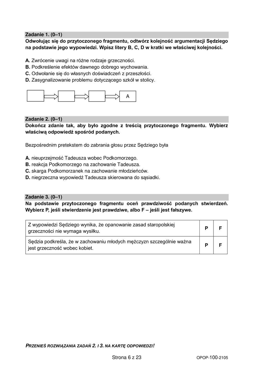 Egzamin ósmoklasisty 2021. Język Polski