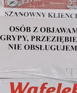 Informacja na wejściu do sklepu. Twardy orzech dla Inspekcji Handlowej