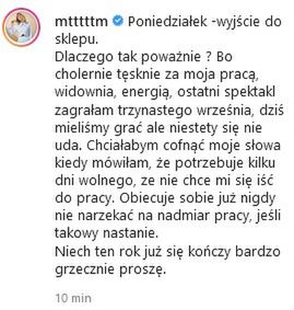 Marta Wierzbicka tęskni za pracą