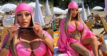 Laluna w różowym bikini eksponuje wdzięki podczas wakacji w Międzyzdrojach