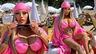 Laluna w różowym bikini eksponuje wdzięki podczas wakacji w Międzyzdrojach
