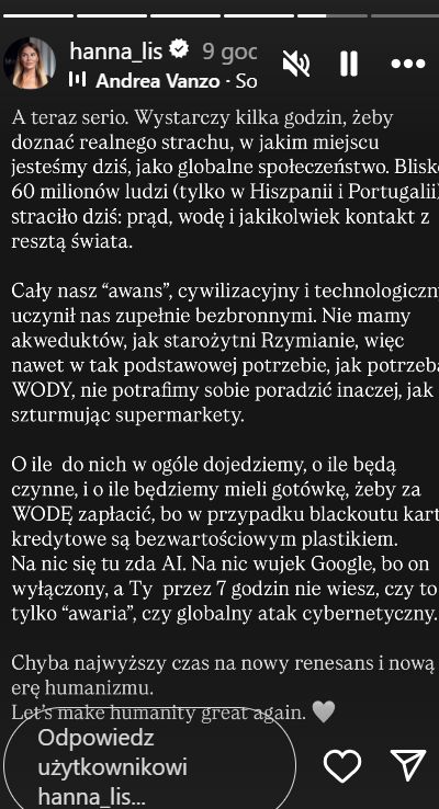 Wpis Hanny Lis dot. postępu technologicznego