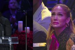 Jennifer Lopez tonie we łzach na pożegnaniu Kobe Bryanta
