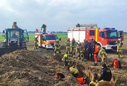 Wypadek podczas prac ziemnych. Mężczyzna wpadł do wykopu