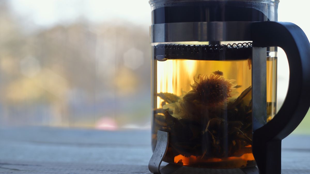 Transparent glass teapot with Chinese tea close-up.
Transparent glass teapot with chinese tea on blurred background
Alina Shilova