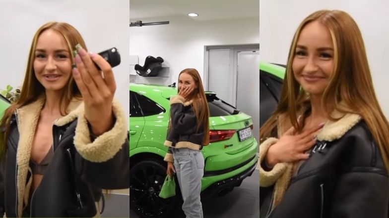 Angelika Mucha ekscytuje się kupnem nowiutkiego samochodu
