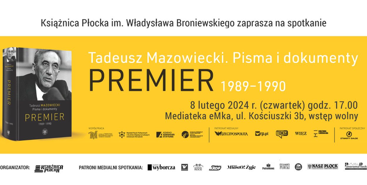 Książnica Płocka zaprasza premierę książki o Tadeuszu Mazowieckim