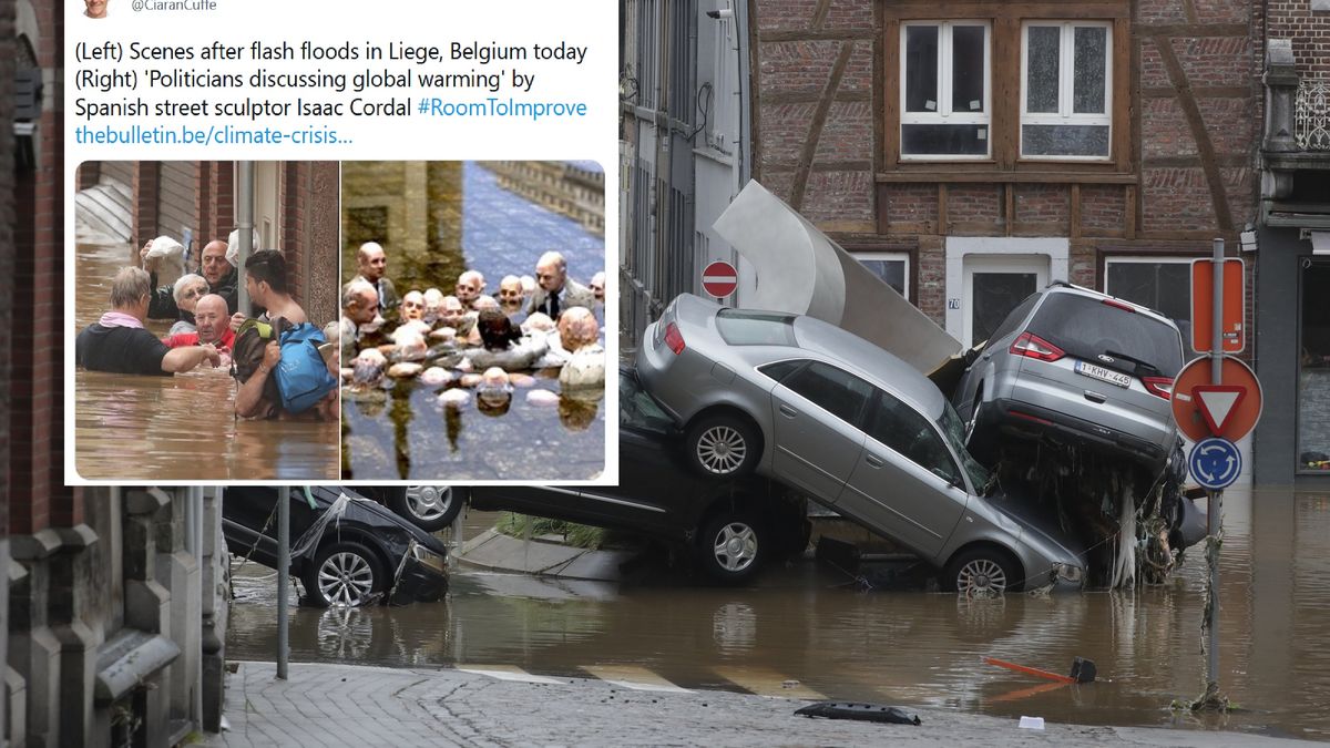 Powódź w Belgii. Polityk nawiązał do słynnej rzeźby 