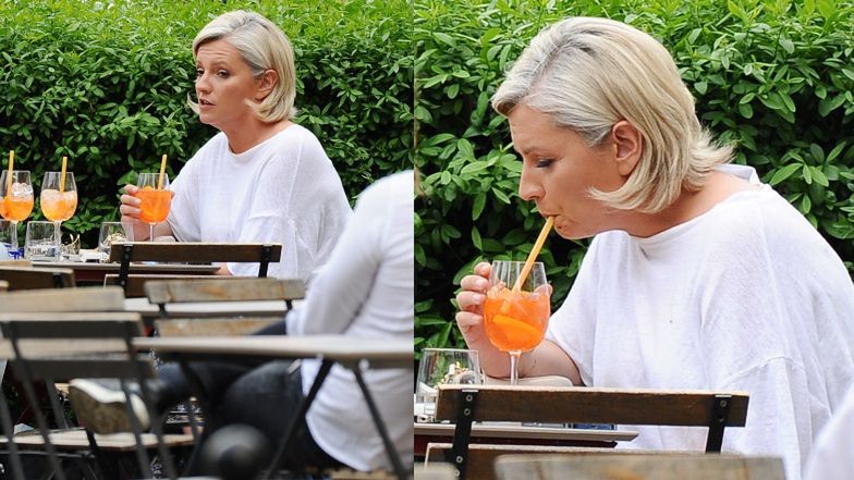 Dorota Szelągowska pali papierosy na Placu Zbawiciela