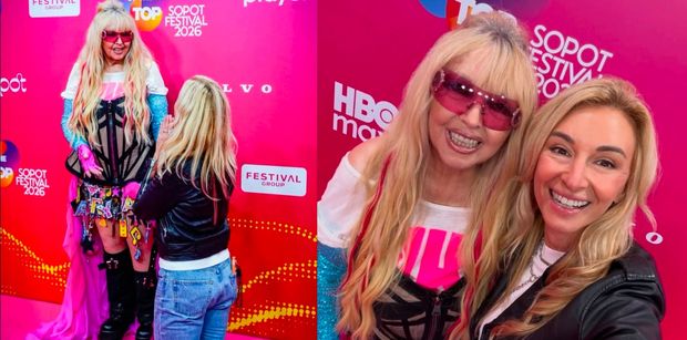 Martyna Wojciechowska KLĘCZY przed Marylą Rodowicz za kulisami Top of the Top Sopot Festival. Odpięła wrotki? (FOTO)